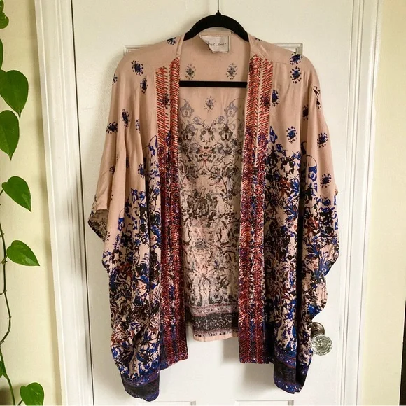 Anthropologie Beautiful Stories Beaded Astor Women’s Kimono, Open Cardi Boho - Picture 2 of 9